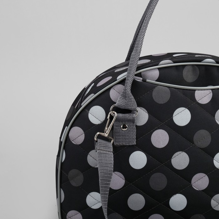 Сумка дорожная, отдел на молнии, наружный карман, принт горох крупный