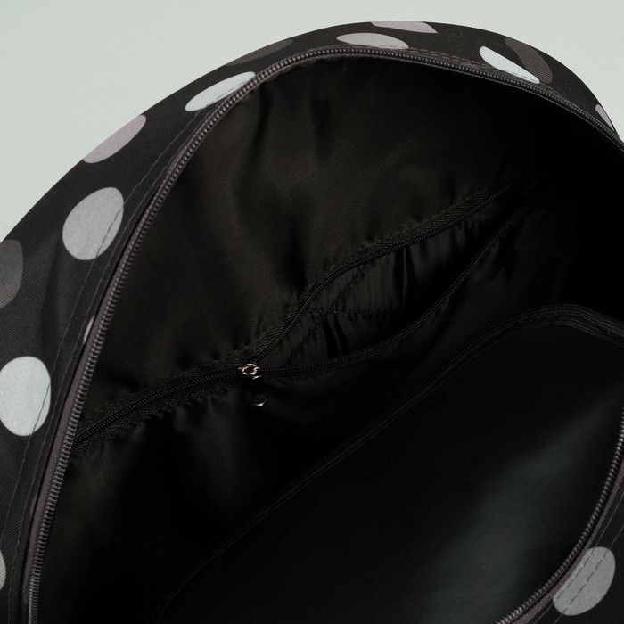 Сумка дорожная, отдел на молнии, наружный карман, принт горох крупный