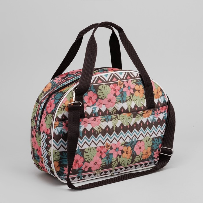 Саквояж "Цветы", отдел на молнии, наружный карман