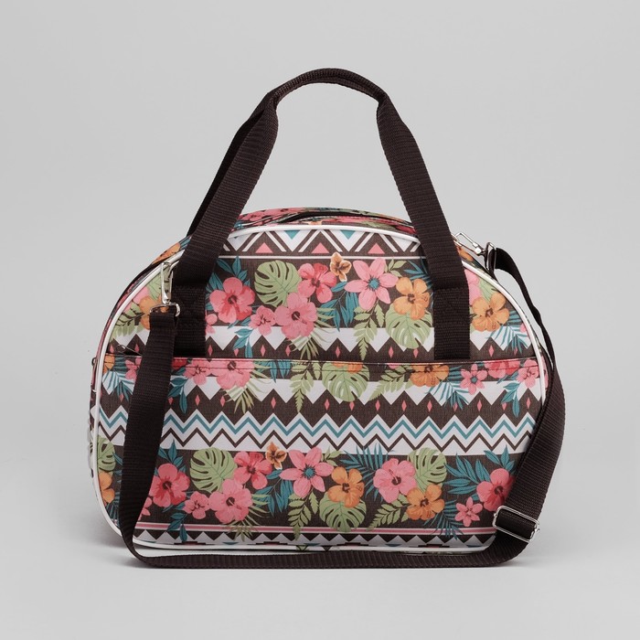 Саквояж "Цветы", отдел на молнии, наружный карман