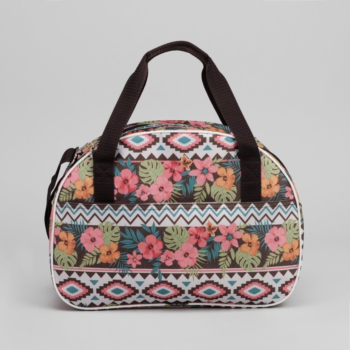 Саквояж "Цветы", отдел на молнии, наружный карман