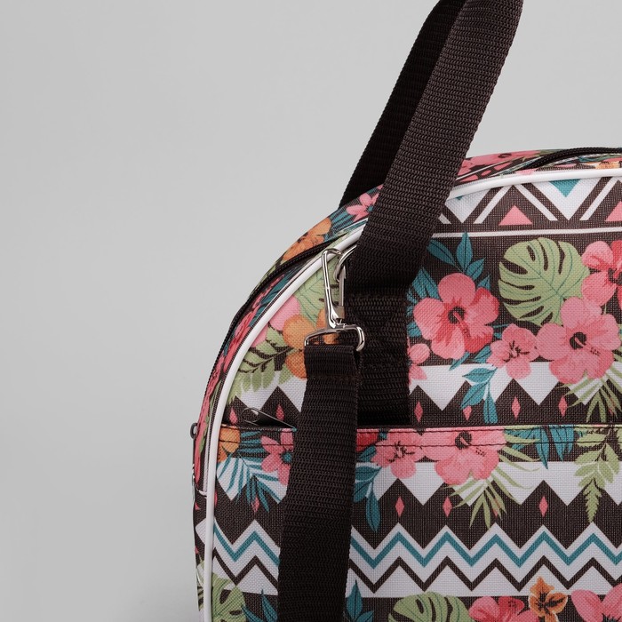 Саквояж "Цветы", отдел на молнии, наружный карман