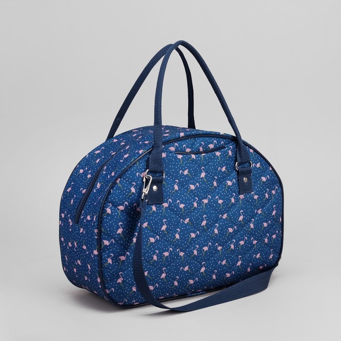 Сумка дорожная "Фламинго", отдел на молнии, наружный карман, цвет синий