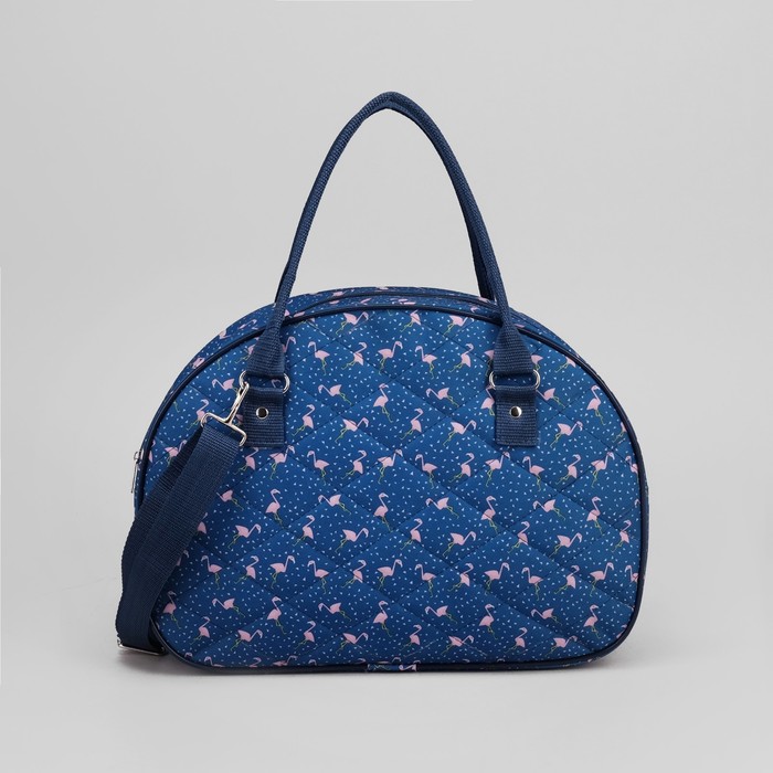 Сумка дорожная "Фламинго", отдел на молнии, наружный карман, цвет синий