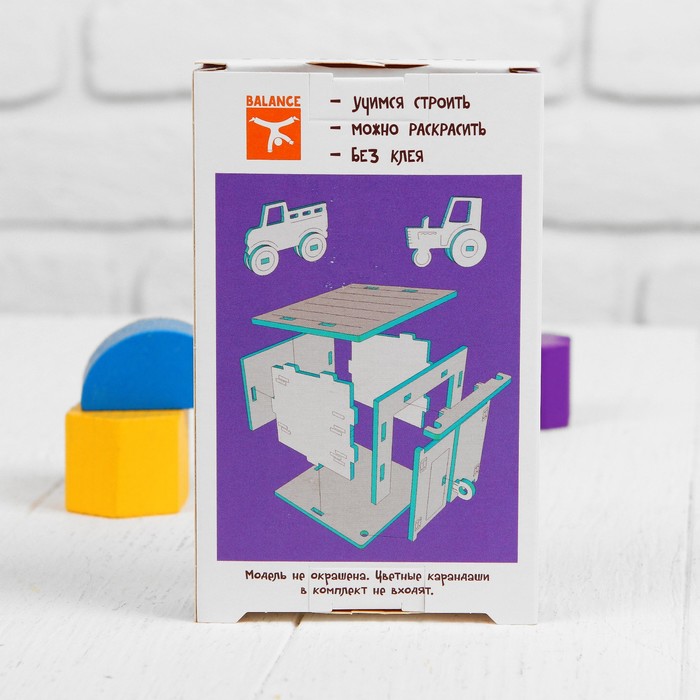 Деревянный конструктор минимир "Гараж"