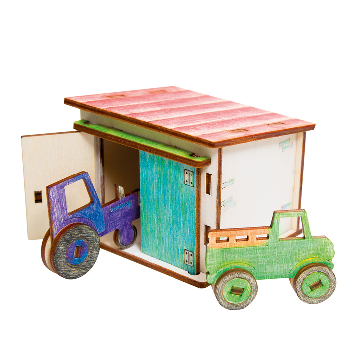 Деревянный конструктор минимир "Гараж"