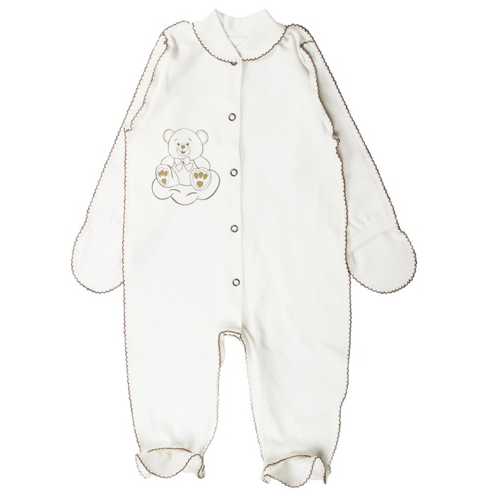 Комбинезон с царапками, рост 62 см, цвет бежевый 01-040-107