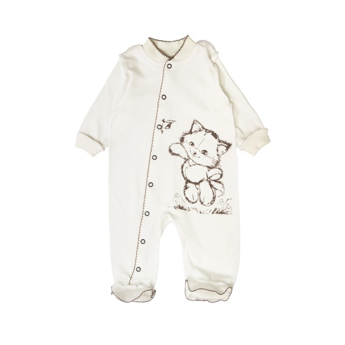 Комбинезон детский, рост 56 см, цвет бежевый МИ-01-04-04