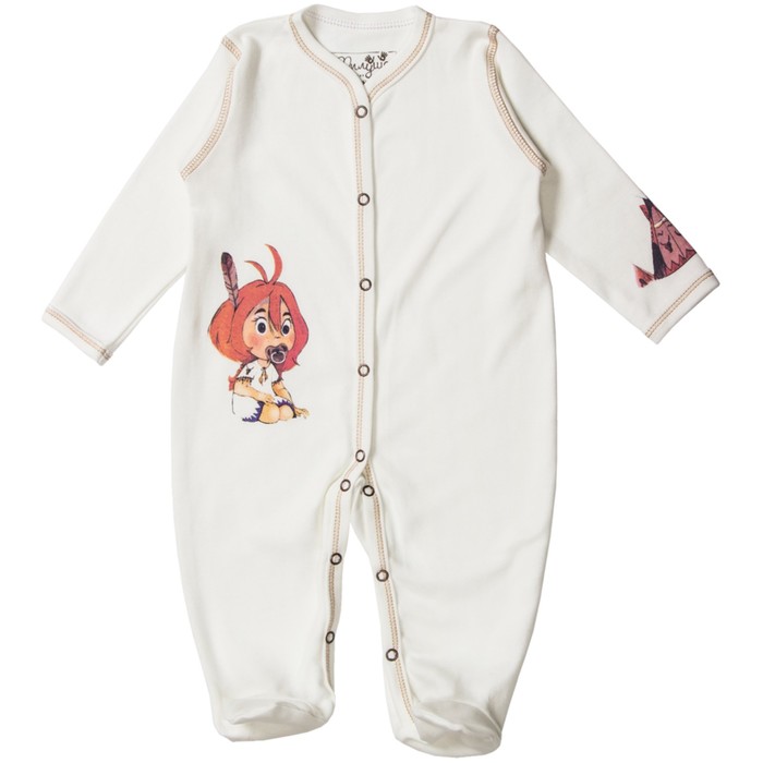 Комбинезон детский, рост 56 см, цвет бежевый ПА-01-04-04