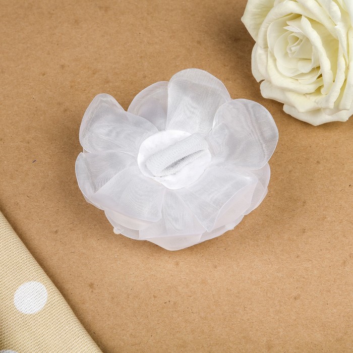 Бант для девочек с резинкой "Матильда", с жемчужинами, 11 см