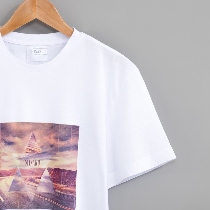 Футболка мужская MINAKU, "Дорога", размер 48, цвет белый