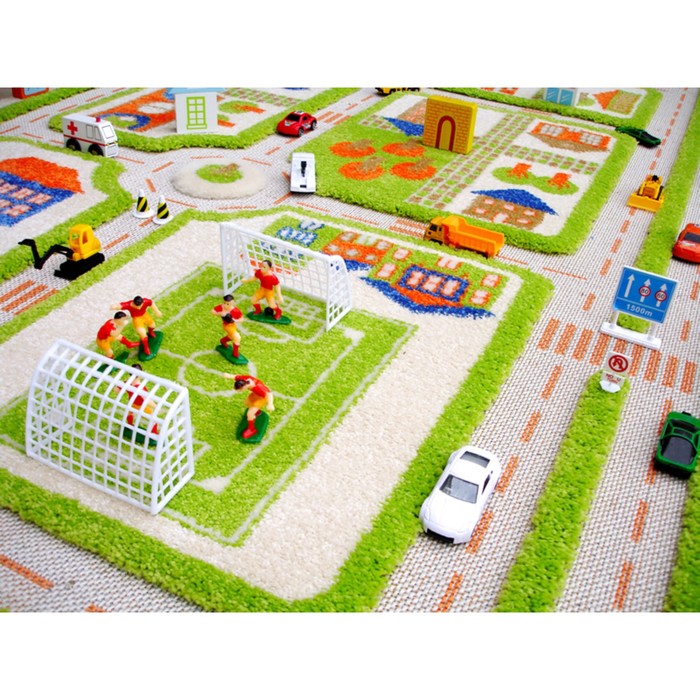 Ковёр игровой "Трафик", размер 100х150 см, цвет зелёный