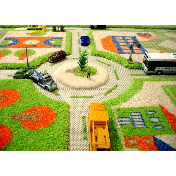 Ковёр игровой "Трафик", размер 160х230 см, цвет зелёный