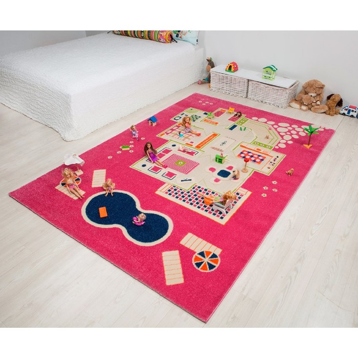 Ковёр игровой &quot;Домик&quot;, размер 160х230 см, цвет розовый