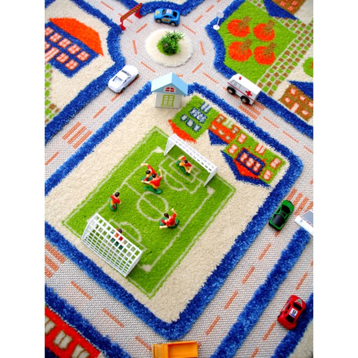 Ковёр игровой "Трафик", размер 100х150 см, цвет голубой