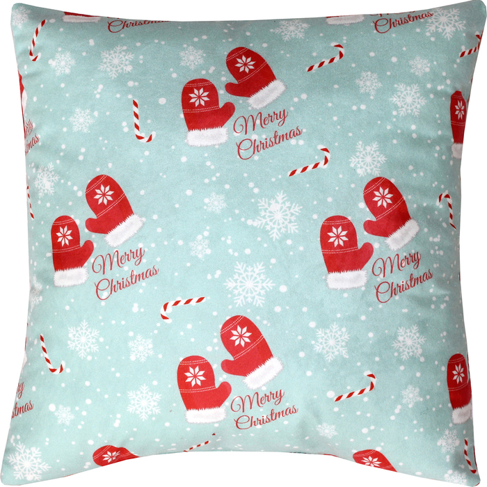 Подушка декоративная Варежки и конфеты сублимация 35х35 см велюр, пэ 100%