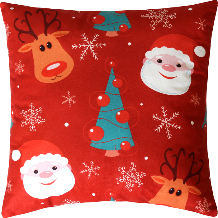 Подушка декоративная Новый год сублимация 35х35 см велюр, пэ 100%