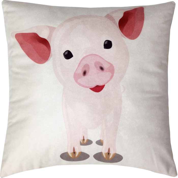 Подушка декоративная Свинья сублимация 35х35 см велюр, пэ 100%