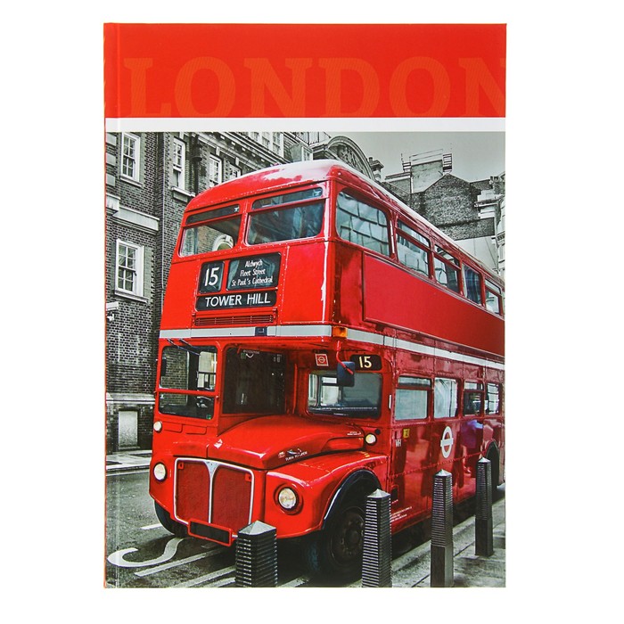 Колледж-тетрадь А4, 80 листов клетка Calligrata "Лондон", твердая обложка