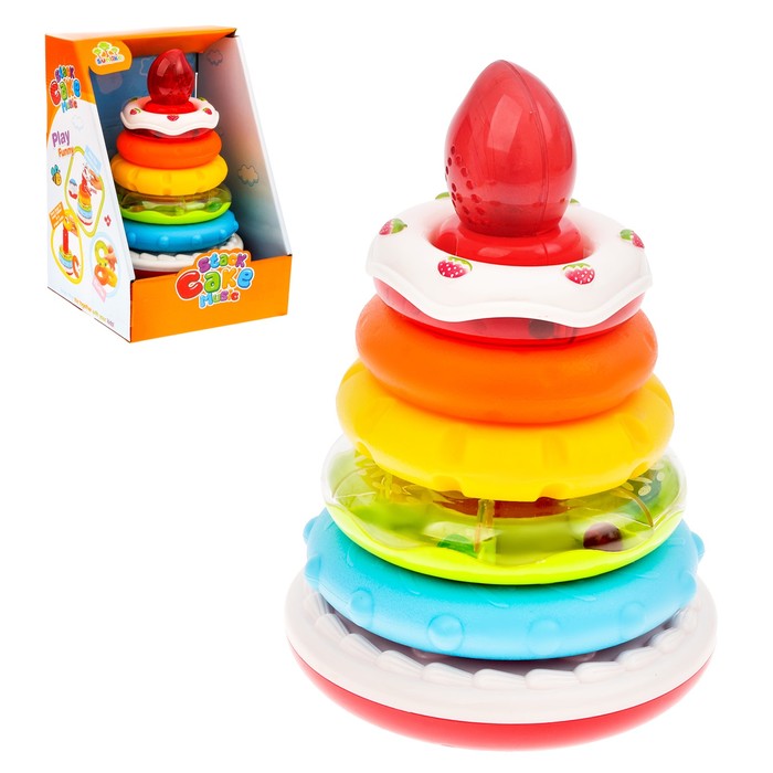 Пирамидка «Тортик», 5 колец, световые и звуковые эффекты