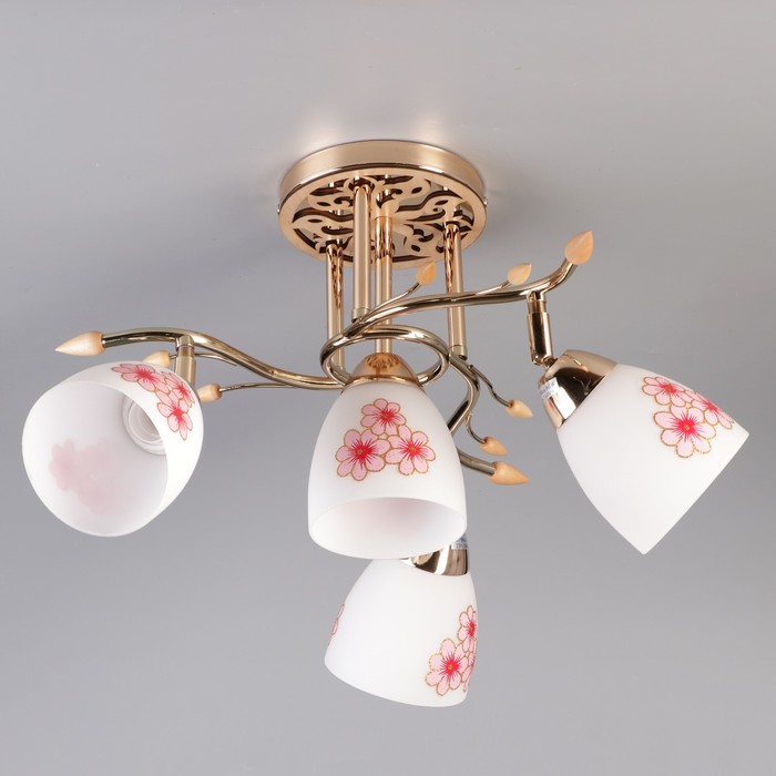 Люстра "Аркада" 4x60Вт E27 золото 60х60х35см.