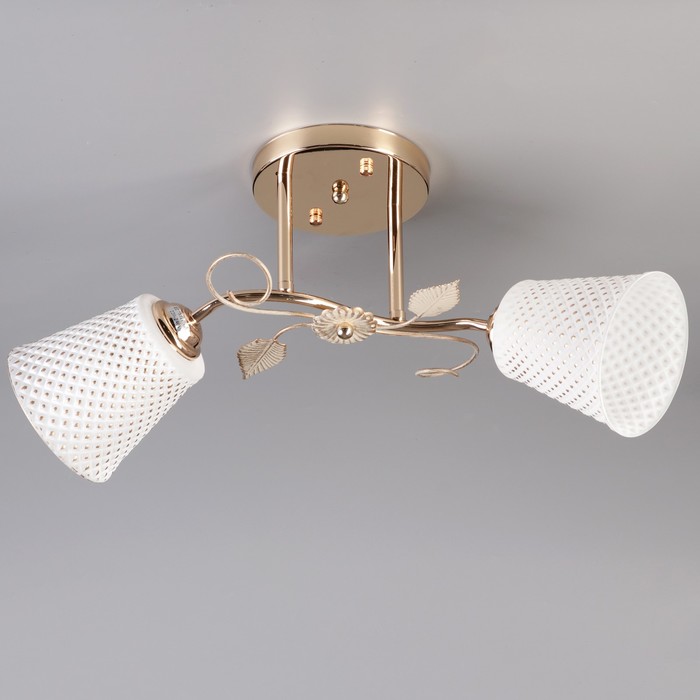 Люстра "Капитель" 2x60Вт E27 золото 50х15х25см.