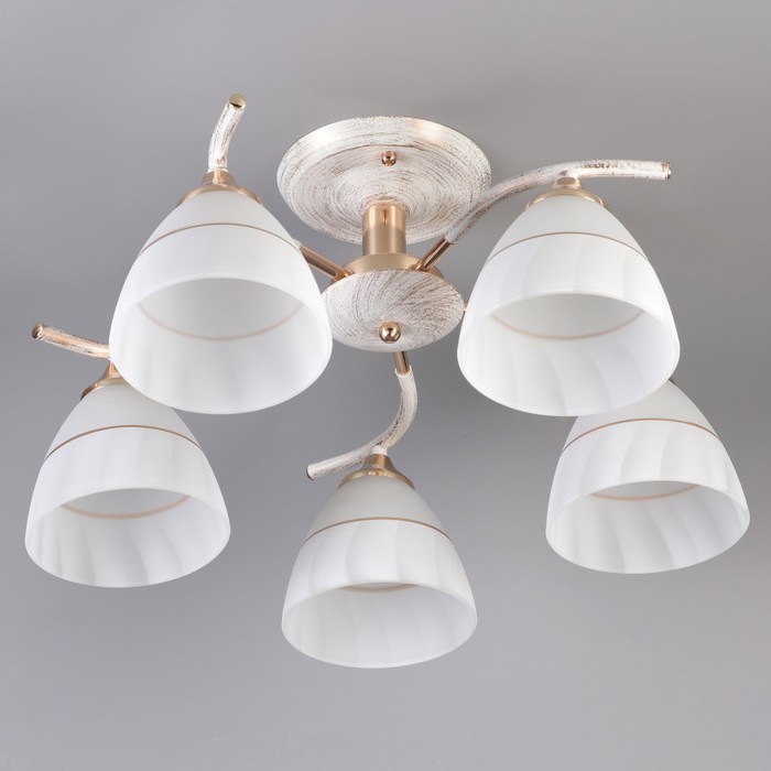 Люстра "Адель" 5x60Вт E27 золото-белый 50x50x22 см.