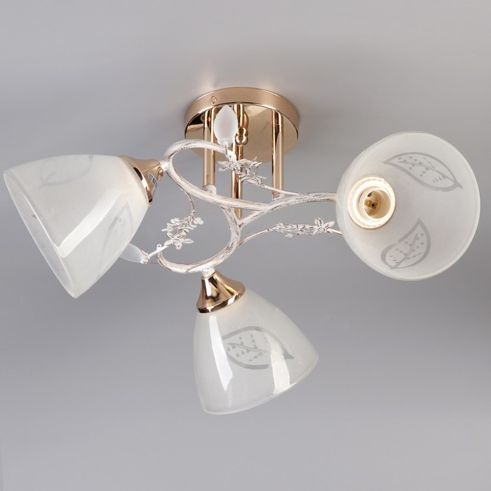 Люстра "Розана" 3x60Вт E27 белый 35х35х22 см.