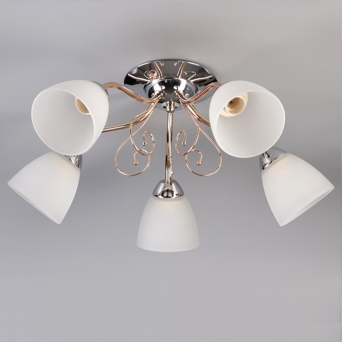 Люстра "Пассаж" 5x60Вт E27 хром-золото