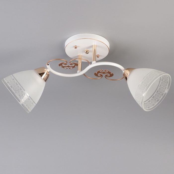 Люстра "Абель" 2x60Вт E27 белый 50х25см.