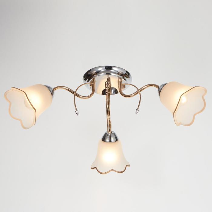 Люстра "Пальметта" 3x60Вт E27 золото