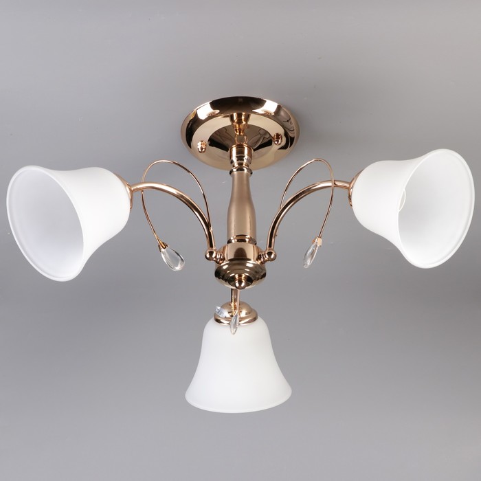 Люстра "Латера" 3x60Вт E27 золото 60х60х30см.