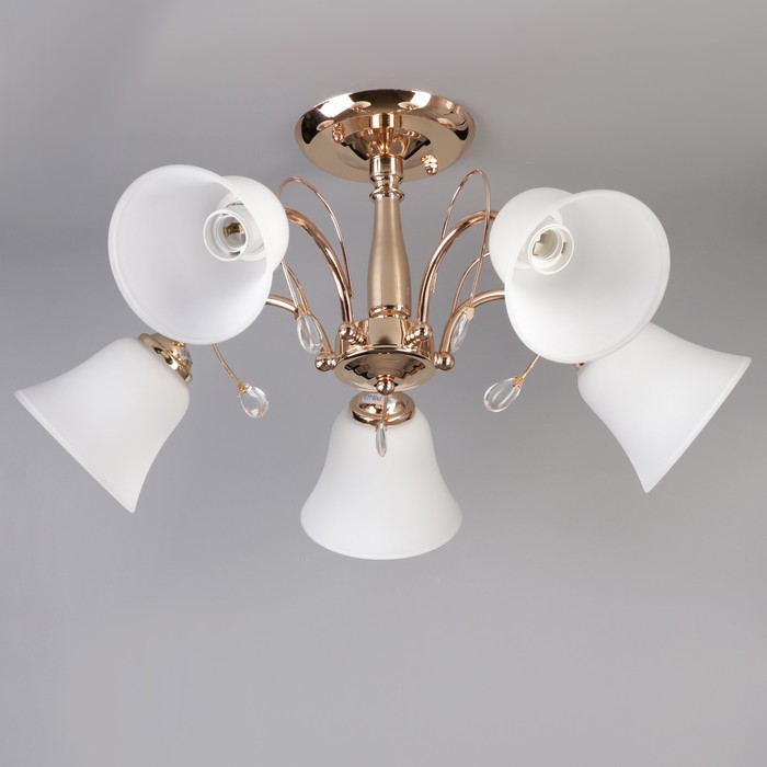 Люстра "Латера" 5x60Вт E27 золото 60х60х30см.