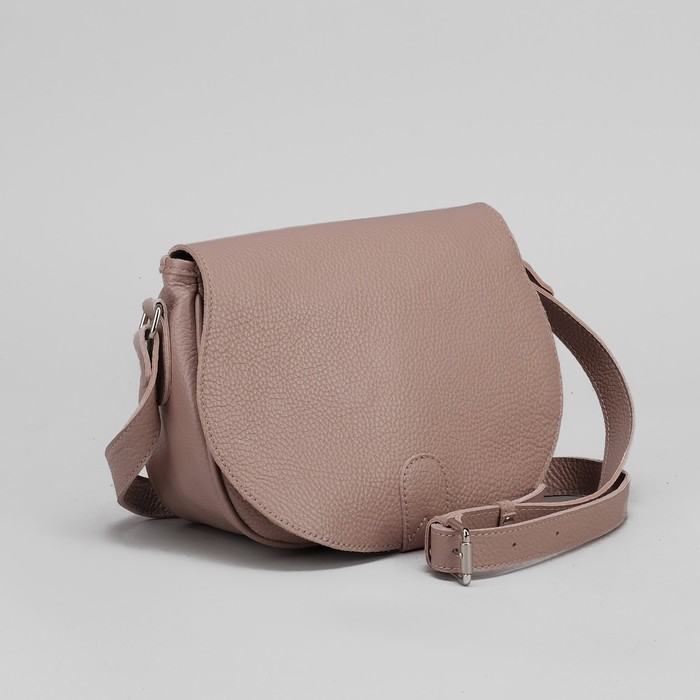 Сумка женская, отдел на клапане, наружный карман, длинный ремень, цвет розовый