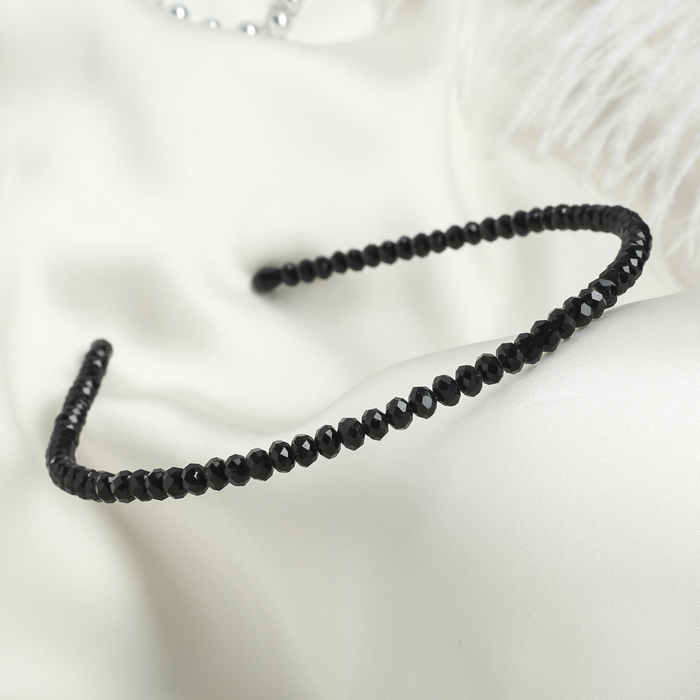 Ободок для волос "Хрустальная сказка" 0,5 см черный