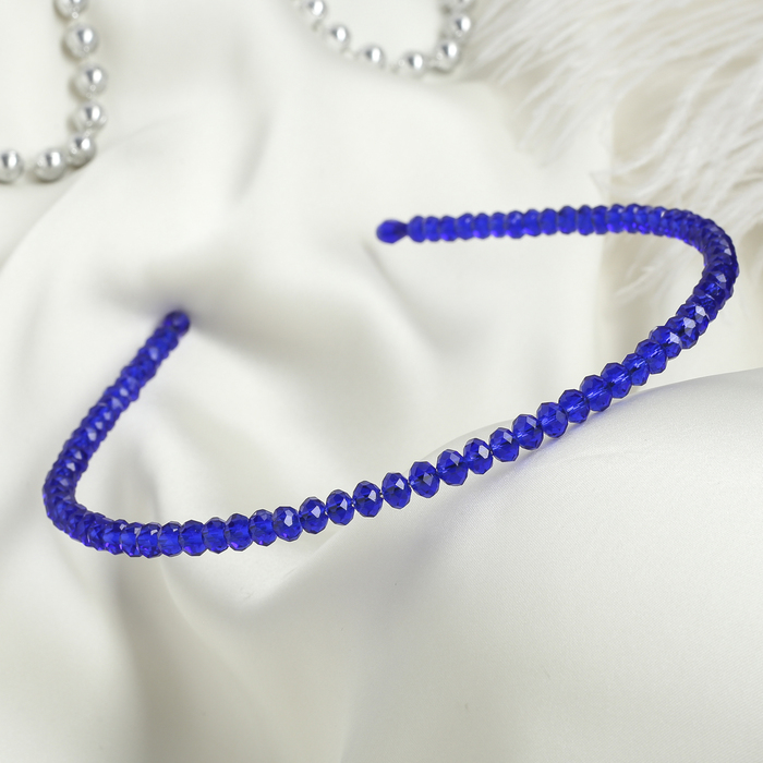 Ободок для волос "Хрустальная сказка" 0,5 см синий