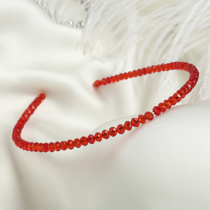 Ободок для волос "Хрустальная сказка" 0,5 см красный