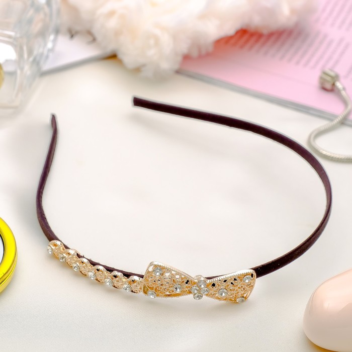 Ободок для волос "Артемида" 0,5 см бантик белый