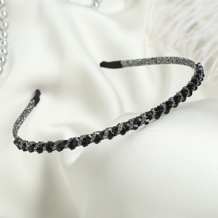 Ободок для волос "Ледяная сказка" 0,6 см, переплет черный