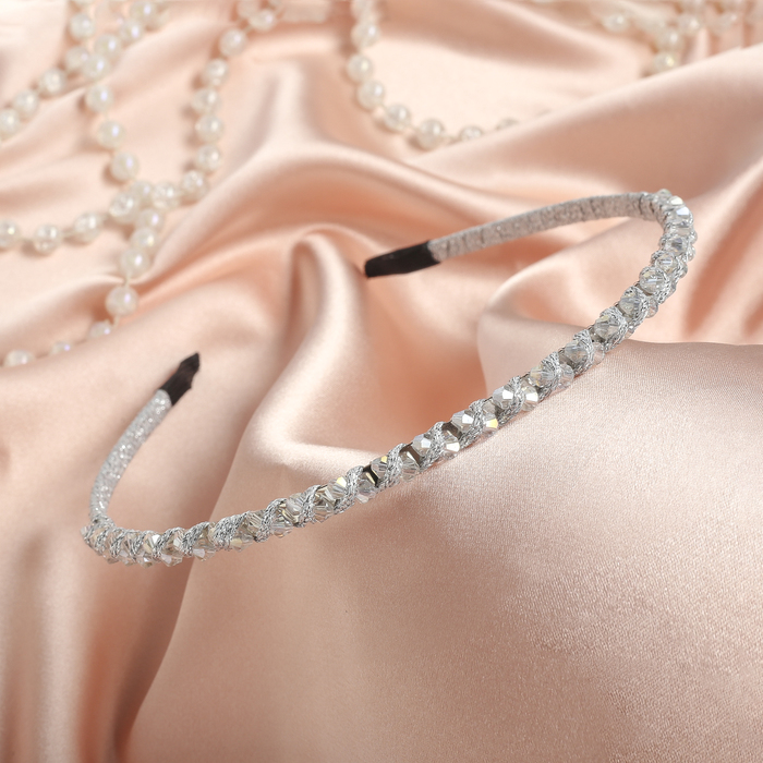 Ободок для волос "Ледяная сказка" 0,6 см, переплет белый