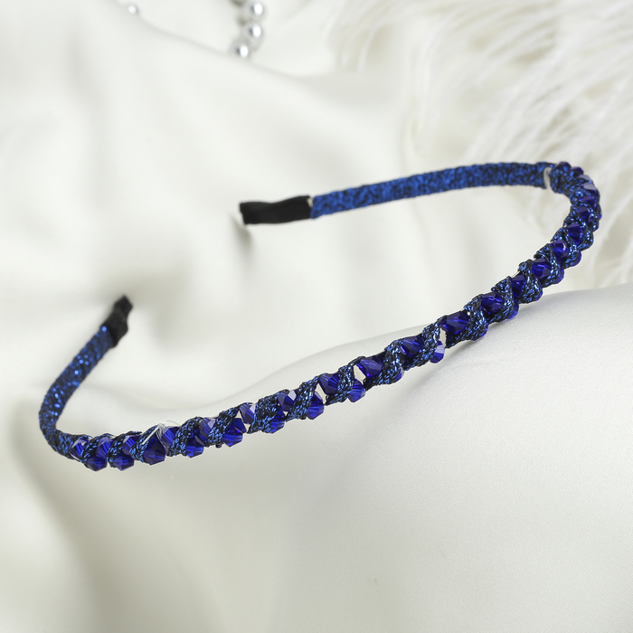 Ободок для волос "Ледяная сказка" 0,6 см, переплет синий