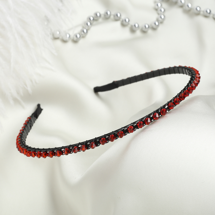 Ободок для волос "Ледяная сказка" 0,3 см, цепочка красный