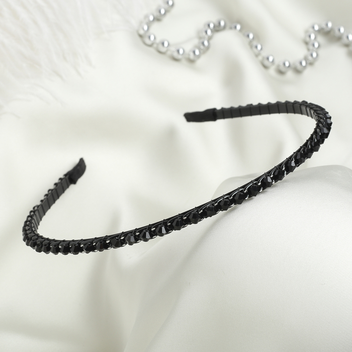 Ободок для волос "Ледяная сказка" 0,3 см, цепочка черный