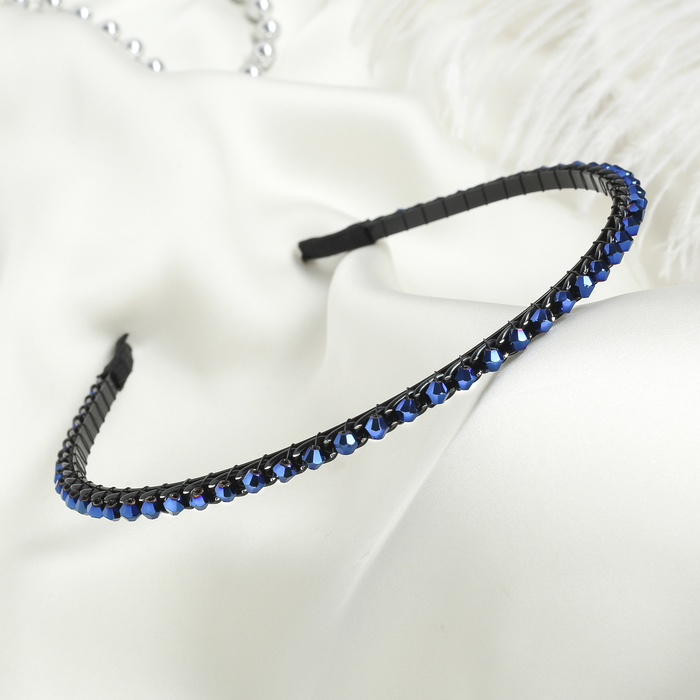 Ободок для волос "Ледяная сказка" 0,3 см, цепочка синий