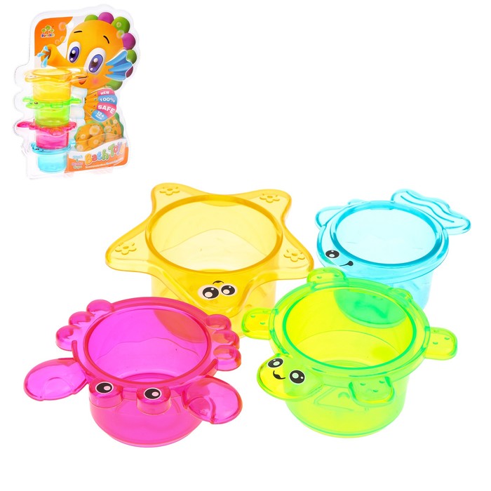 Набор стаканчиков «Морской конёк», 4 штуки