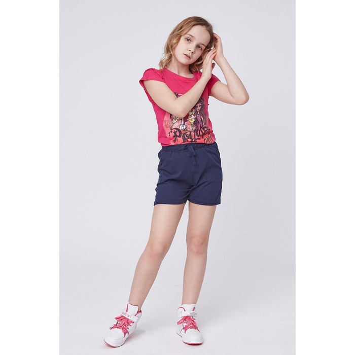 Шорты для девочки, цвет синий, 110-116 см (32)