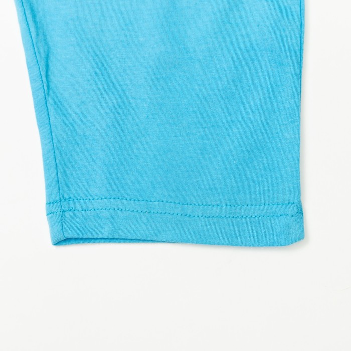 Комплект (футболка+шорты) для девочки, рост 140-146 см (40), цвет голубой/розовый