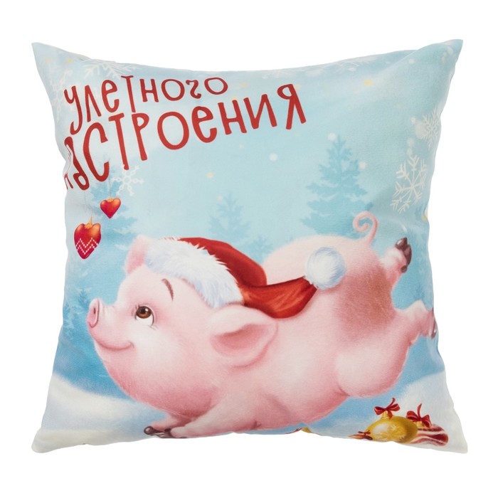 Наволочка декоративная Collorista "Улетного Настроения" 40х40 см, велюр, 100% п/э