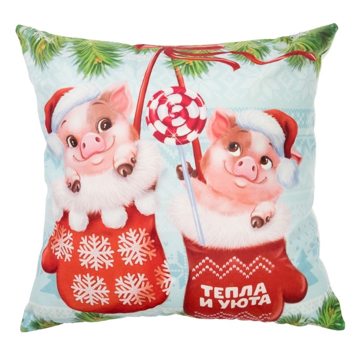 Наволочка декоративная Collorista "Тепла и уюта" 40х40 см, велюр, 100% п/э