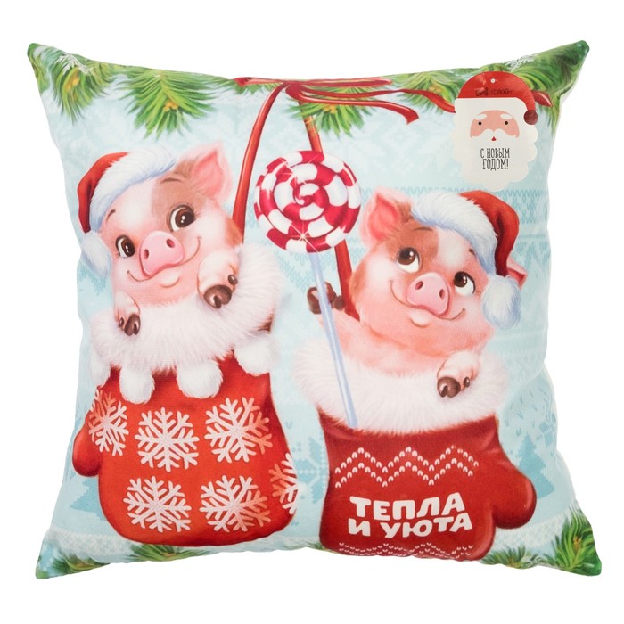 Наволочка декоративная Collorista "Тепла и уюта" 40х40 см, велюр, 100% п/э